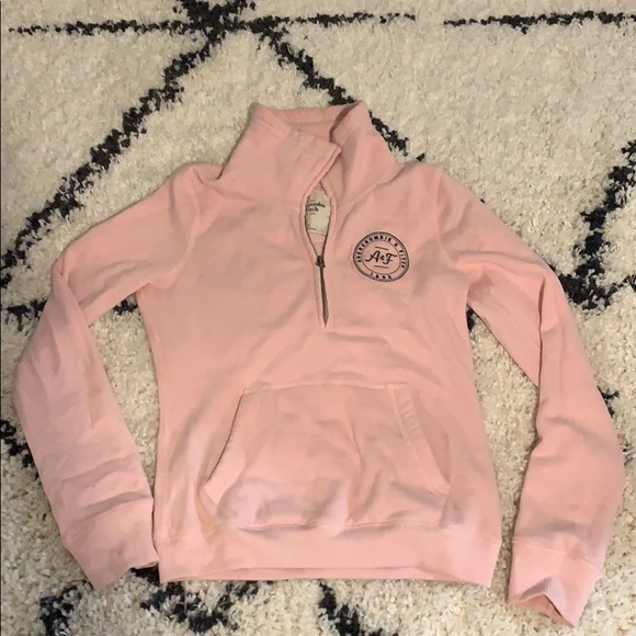 Baby Pink A&F Half Zip Pullover - Picture 2 of 3